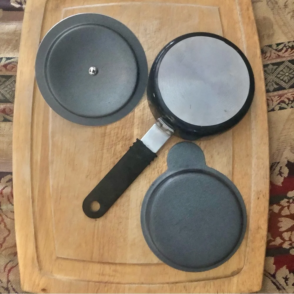 Black Egg Poacher Small 4” Nonstick Pan Gas Electric Off Grid Wood Stove
